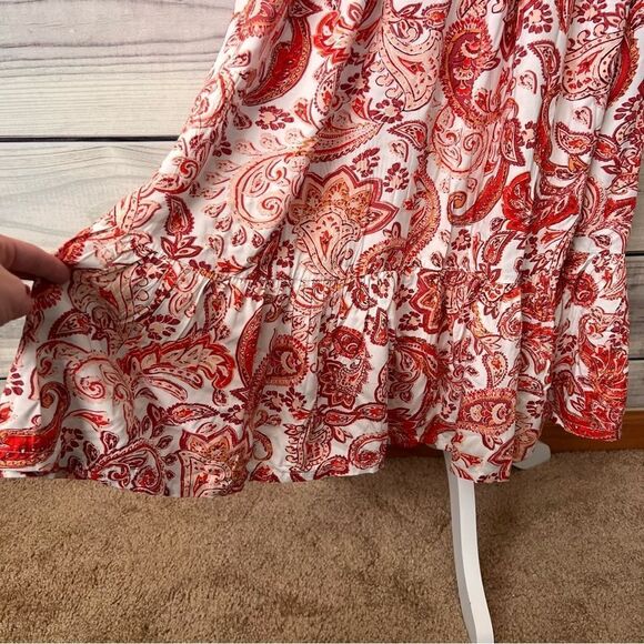 Lucky Brand Red & White Paisley Patterned Maxi Dress - Picture 5 of 9